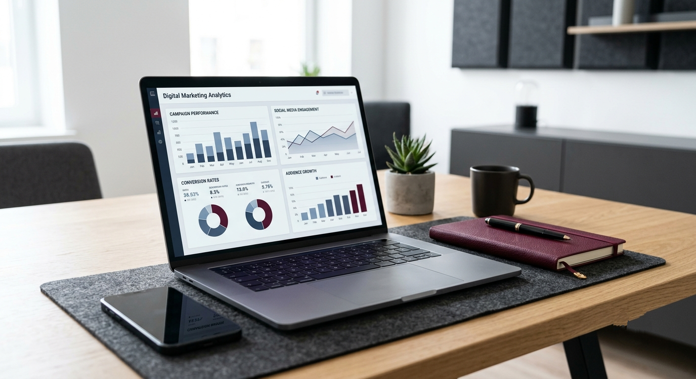 Tableau de bord des ventes affiché sur un ordinateur